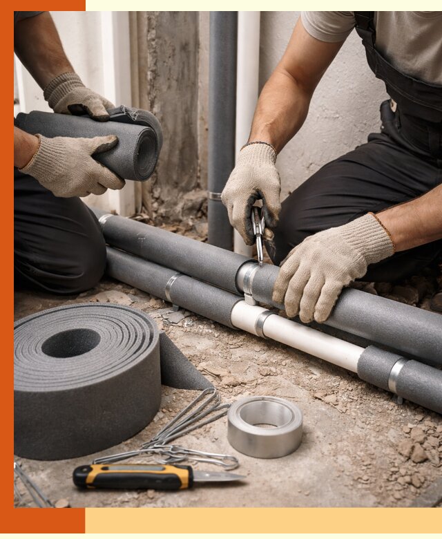 Утепление труб водоснабжения в Курганинске — монтаж и защита сети